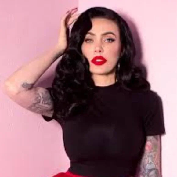 Vixen Bad Girl Crop Top, Small, Black - Picture 2 of 2